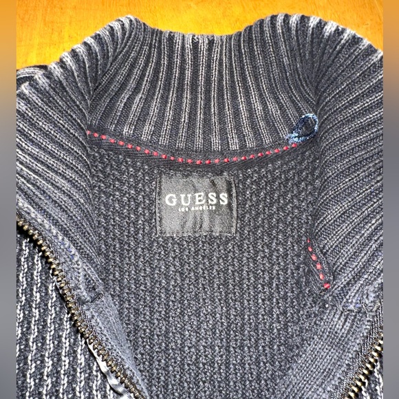 Guess full zip Y2K acid wash 100% cotton sweater. Size L - Picture 2 of 7